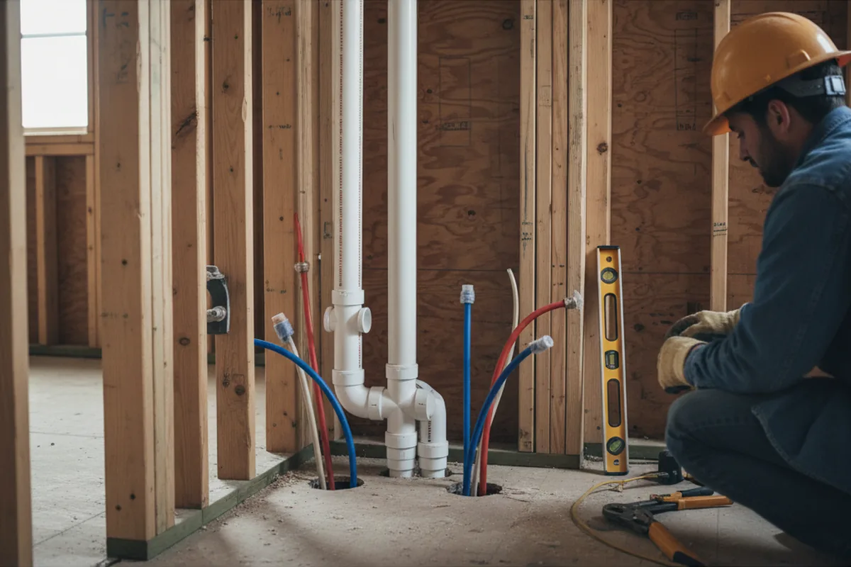 Drain and supply rough-in during Drain Cleaning in Kearneysville